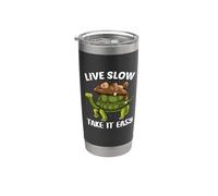 Live Slow Take It Easy Turtle Sloth Funny Sloths Turtles Gobelet isotherme en acier inoxydable double paroi
