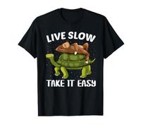 Live Slow Take It Easy Turtle Sloth Funny Sloths Turtles T-Shirt Graphique avec Valeur