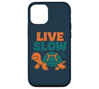 Live Slow Turtle Life Nature Vibes Retro Calm Esthétique Coque pour iPhone 12/12 Pro