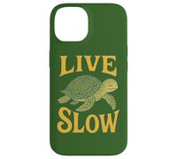 Live Slow Turtle Life Nature Vibes Retro Calm Esthétique Coque pour iPhone 14
