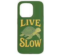 Live Slow Turtle Life Nature Vibes Retro Calm Esthétique Coque pour iPhone 15 Pro