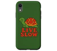 Live Slow Turtle Life Nature Vibes Retro Calm Esthétique Coque pour iPhone XR