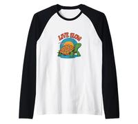 Live Slow Turtle Life Nature Vibes Retro Calm Esthétique Manche Raglan