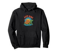 Live Slow Turtle Life Nature Vibes Retro Calm Esthétique Sweat à Capuche