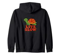 Live Slow Turtle Life Nature Vibes Retro Calm Esthétique Sweat à Capuche