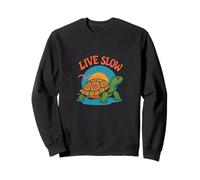 Live Slow Turtle Life Nature Vibes Retro Calm Esthétique Sweatshirt