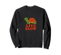 Live Slow Turtle Life Nature Vibes Retro Calm Esthétique Sweatshirt