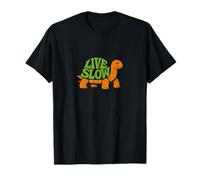 Live Slow Turtle Life Nature Vibes Retro Calm Esthétique T-Shirt