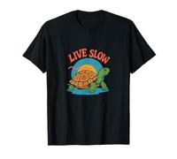 Live Slow Turtle Life Nature Vibes Retro Calm Esthétique T-Shirt