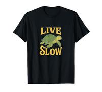 Live Slow Turtle Life Nature Vibes Retro Calm Esthétique T-Shirt