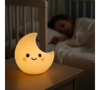 Live SoGOOD Veilleuse Bébé Silicone, Couleurs Changeantes, Luna | Rechargeable USB-C, minuterie, lavable, lumière chaude réglable, lampe de chevet portable sans fil pour chambre enfant