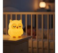Live SoGOOD Veilleuse Bébé Silicone, Couleurs Changeantes, Owlin | Rechargeable USB-C, minuterie, lavable, lumière chaude réglable, lampe de chevet portable sans fil pour chambre enfant