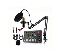 Live Sound Card with DJ Mixer Effects Voice Changer,BM800+F998 Live Audio Mixer