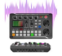 Live Sound Card with Dj Mixer Effects & Voice Changer, Professional F998 Live Sound Card Audio Mixer & Interface with Voice Changer, Sound Mixer for Live Streaming Streaming Podcasting Gaming (Set-A)