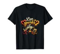 Live Sparks of Joy Électricien Humour Cœur Sparks T-Shirt