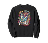 Live to Flip Pinball Machine Retro Arcade Gamer Sweatshirt