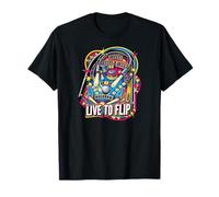 Live to Flip Pinball Machine Retro Arcade Gamer T-Shirt