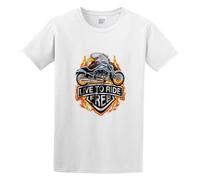 Live to Ride Free Eagle Motorcycle Unisex T-Shirt Printed Tee Black Mens Top Shirt 3XL