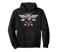 Live To Ride Ride To Live Biker Skull Moto Sweat à Capuche