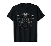 Live to Ride Ride to Live Moto Skull Biker Rebel T-Shirt, Homme, Noir, 5XL