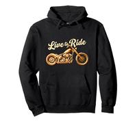 Live to Ride Vintage Moto Design Biker Voyage Sweat à Capuche