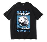 Live Ugly Fake Your Death T-Shirt Black XL