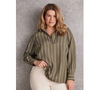 Live Unlimited Chemise Live Unlimited kaki rayée à col et manches longues Vert EU 52 (UK 24)