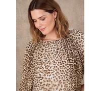 Live Unlimited Live Unlimited Animal Print Boho Blouse