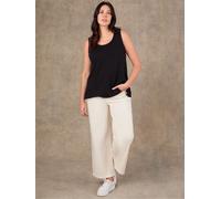 Live Unlimited Live Unlimited Black Cotton Slub Round Neck Vest
