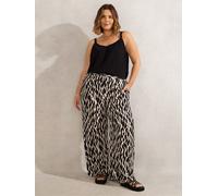 Live Unlimited Live Unlimited Black Curve Mono Print Wide Leg Trousers