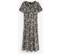 Live Unlimited Live Unlimited Black Curve Petite Black floral Print Puff Sleeve Midi Dress Black 20