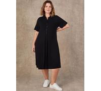 Live Unlimited Live Unlimited Black Half Placket Shirt Dress Black EU 46 (UK 18)