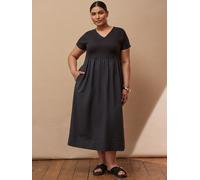 Live Unlimited Live Unlimited Black Jersey Woven Mix T-Shirt Dress Black EU 56 (UK 28)