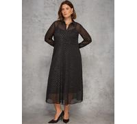 Live Unlimited Live Unlimited Black Lurex Button Through Midaxi Dress Black 46