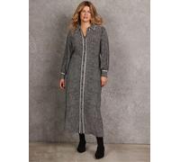 Live Unlimited Live Unlimited Black Polka Dot Print Maxi Shirt Dress Black EU 46 (UK 18)