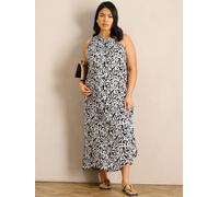 Live Unlimited Live Unlimited Black Print One Shoulder Maxi Dress Black 50