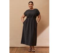 Live Unlimited Live Unlimited Black Short Sleeve Pleated Dress Black 48