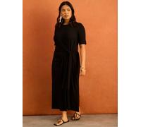 Live Unlimited Live Unlimited Black Tie Side Short Sleeve Jersey Midaxi Dress Black 40