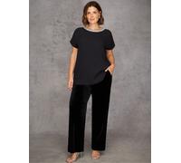 Live Unlimited Live Unlimited Black Velvet Wide Leg Trousers