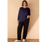 Live Unlimited Live Unlimited Blue Curve Cotton Slub Crew Neck T-Shirt