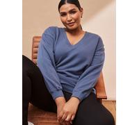 Live Unlimited Live Unlimited Blue Curve V-Neck Sweatshirt