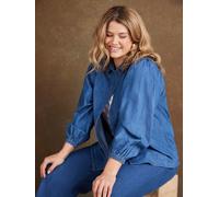 Live Unlimited Live Unlimited Blue Denim Button Through Shirt Blue EU 52 (UK 24)