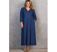 Live Unlimited Live Unlimited Blue Denim V-Neck Dress Blue EU 46 (UK 18)