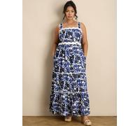 Live Unlimited Live Unlimited Blue Floral Print Tiered Maxi Dress Blue EU 42 (UK 14)