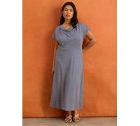 Live Unlimited Live Unlimited Blue Geo Print Cowl Neck Jersey Maxi Dress Blue EU 50 (UK 22)