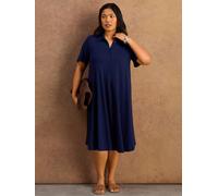 Live Unlimited Live Unlimited Blue Half Placket Shirt Dress Blue EU 54 (UK 26)