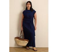 Live Unlimited Live Unlimited Blue Short Sleeve Tie Side Jersey Maxi Dress Blue EU 40 (UK 12)