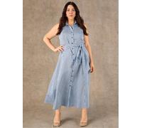 Live Unlimited Live Unlimited Blue Stripe Maxi Shirt Dress Blue 52