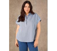 Live Unlimited Live Unlimited Blue Stripe Short Sleeve Shirt Blue 50