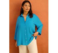 Live Unlimited Live Unlimited Blue Wide Sleeve Button-Up Shirt Blue EU 54 (UK 26)